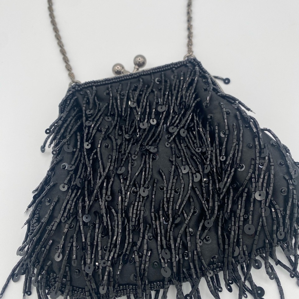 Valerie Stevens Black Beaded Clutch - Picture 2 of 10